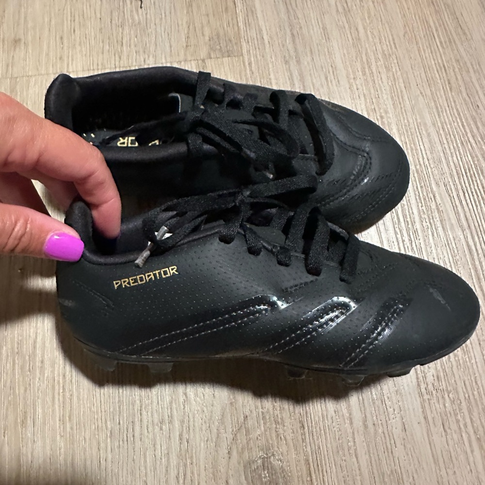 Adidas Predator Black Soccer Cleats toddler sz 13K